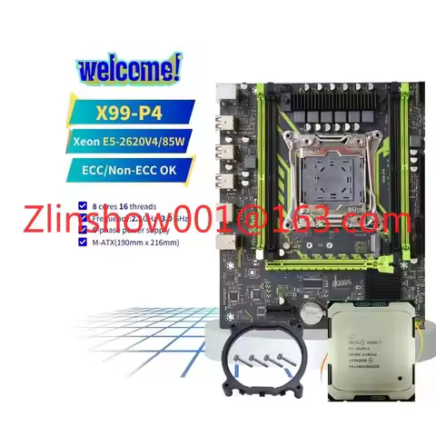 X99 NEW Low Power Motherboard Kit Combination Set Combo Intel Xeon E5 2620 V4 Ddr4 ECC Ram 2620v4 X9