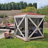 AxplorOutdoor Pop Up Canopy Screen Tent 10x10 | Camping Gazebo | Portable Outdoor Screened Room |Sta