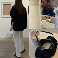 Niche Design the row Pen Holder Bag Genuine Leather Mini Hand-Carrying Small Square Bag 90s Fashion 