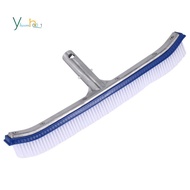18 Inch Outdoor Pool Wall Brush Swimming Pool Cleaning Tool Aluminum Handle for Pond Spa  Pools Alga