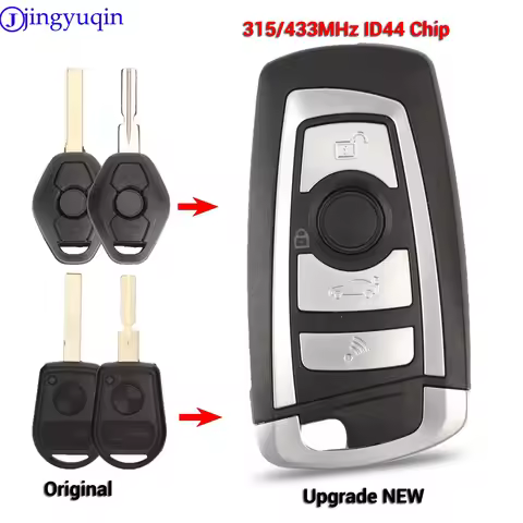 jingyuqin EWS Modified Flip Remote Key 4 Button 315MHz/433MHz PCF7935AA ID44 Chip for BMW E38 E39 E4