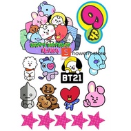 BT21 Custom Birthday Topper Name/ BT21 Birthday Cake Decoration