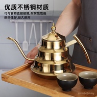 With Kettle Handle Coffee Stainless Steel Golden Restaurant Gongfu Hotel Filter Teapot Burning Teapo