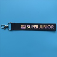 Super Junior Laser Colorful Mobile Phone Strap Name Strip SJ Keychain Mobile Phone Pendant E.L.F Mer