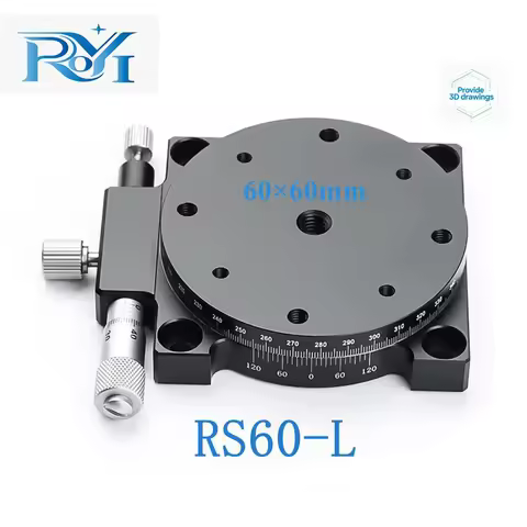 RS60‑L/RS60‑R 60mm R Axis Manual Rotary Stage 360Degree High Precision Optical Angle Adjustment Micr