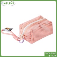 MELENE Coin Purse, Dopamine Color Handheld Mesh Storage Bag,  Large Capacity Mesh Organizer Small Ma