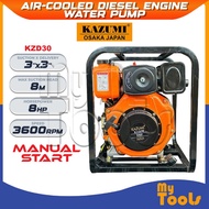 Mytools KAZUMI JAPAN KZD30 Air-Cooled Diesel Engine Water Pump 3" 8HP (Manual Start)