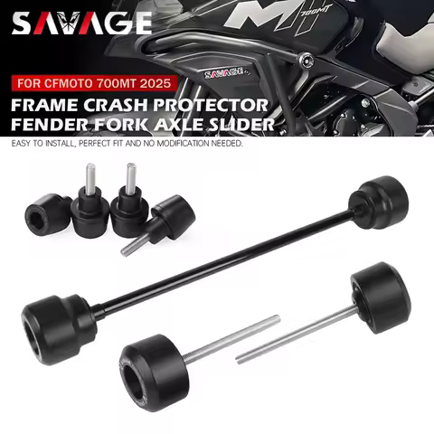For CFMOTO 700MT 2025 Motorcycle Frame Crash Bar Sliders Front Wheel Axle Slider Protector Fender Fo