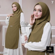 Jilbab Instan Khimar Hoodie Cardigan – Hijab Bergo Ceruty Pet Antem 2 Layer Tali Samping & Saku