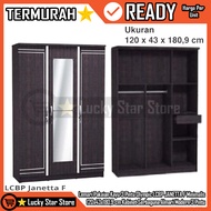 GANTUNGAN [Instant] Olympic Gstar LCBP JANETTA F 3-Door Wooden Wardrobe Wadrobe Clothes 120x43x180.9