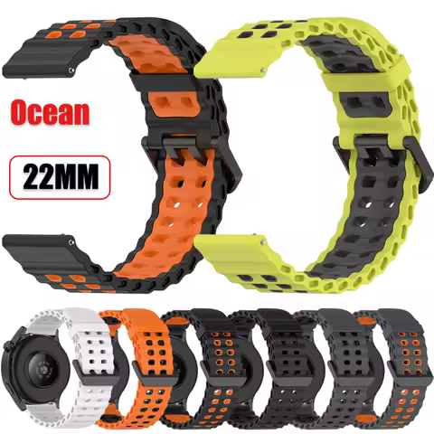 22mm Ocean Strap for Huawei Watch GT6/5/4/GT6 Pro 46mm Silicone Watchband for Huawei GT Runner 2/Ama