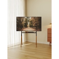 Nordic Four-Corner Solid Wood TV Floor Bracket Universal Household Living Room TV Bracket Movable