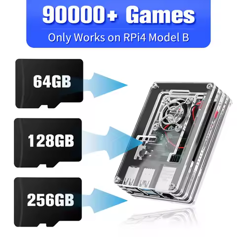 Game Card For Raspberry Pi 4 Model B Memory TF Card Pre-loaded 60+ Emulators For PS1/PSP/Sega Saturn
