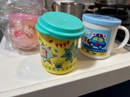 開學 幼兒幼稚園  兒童 有蓋膠杯 Hello Kitty 反斗奇兵Toy Story 三眼仔 巴斯光年 The Runabouts車仔 警車消防車 冇蓋膠杯角落生物