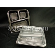 3 Compartment Lunch Box (50pcs±) SQ3C / Disposable PP Lunch Box / Kotak Nasi / SQ 3C / Bento Box