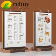 REBUY Ads Display Stand, Wooden Holder Label Holder Menu Card Holder, Multipurpose Acrylic Multi pag