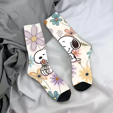 Snoopy Socks Autumn Stockings Retro Couple Quality Socks Design Cycling Anti Skid Socks