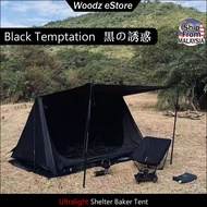 A Shape Tent Ultralight Shelter Baker Style Tent for Bushcrafters &amp; Survivalists 2p BLACK Camping Tent 3 color