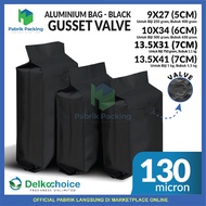 Central Sealing Gusset Aluminum Bag Black Packaging