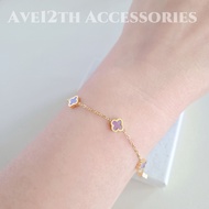 AVE12TH Pink M.o.p Extra Mini Clover Bracelet | Minimal Gold Chain Cliver  Bracelet Elegant Daily We