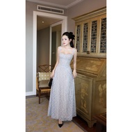 Long 2-Strap Floral Lace Maxi Dress – Luxurious & Seductive - 1994 STORE