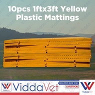 Viddavet 10pcs 1x3 Plastic Mattings Yellow BrightStep 1x3 Yellow Safety Matting