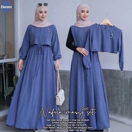 Nafisa Maxy Set 2in1 inner+outer Gamis Wanita
