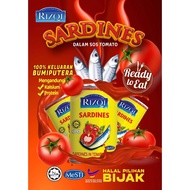 SARDIN RIZQI 155g/tin 100% KELUARAN BUMIPUTERA, BERSIH & HALAL, READY STOCK KL/SELANGOR