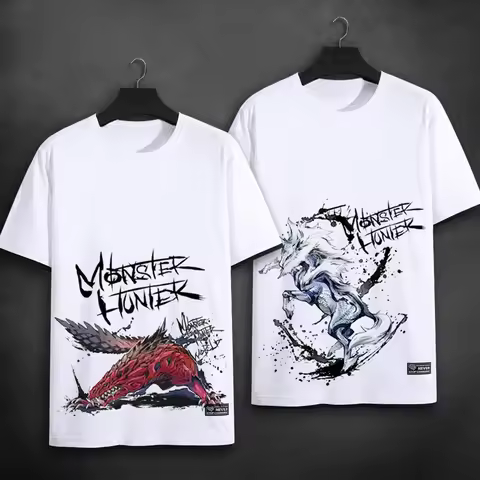 Monster Hunter short sleeved T-shirt Monster Hunter single player game PS5 short sleeved