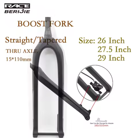 ULLICYC Full Carbon MTB Thru Axle 15*110mm Straight Or Tapared Rigid Bicycle Front Fork,26"/27.5"/29