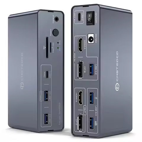 HDMI Displayport USB C Docking Station Dual Monitor for Laptop & Desktop (13-in-1) MST DP1.4 4K@120H