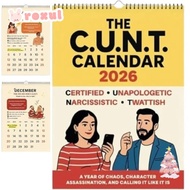 ROXUL Funny Adult Calendar, English Version 12 Months C.U.N.T. Calendar, Planner Thick Paper 2026 Wa