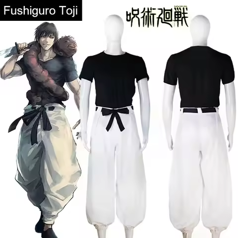 Anime Jujutsu Kaisen Toji Fushiguro Cosplay Costume Women Men T-shirt Pants Uniform Sorcerer Killer