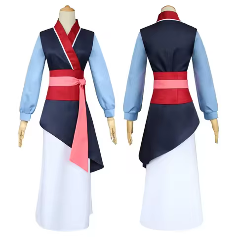 Mulan Cosplay Costume Women Princess Mu Lan Dress Chinese Hanfu Heroine Outfit for Halloween Comic C