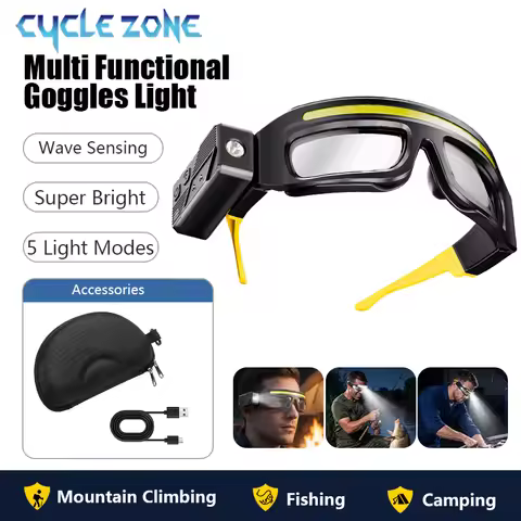 Multi Function 2 in 1 Goggle Glasses Headlamp 90 Degree Rotation Control Head Light Repair Work Emer