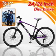 AENXRD 24/26" Alloy Mountain Bike 21 Speed Dual DB Sturdy High Quality Heavy Duty Outdoor Commuter