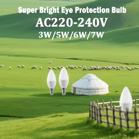 1-10PACK 3W 5W 6W 7W Mini E14 C37 LED Bulb AC 220V 230V Candle Bulb Suitable for Bedroom Kitchen Lig