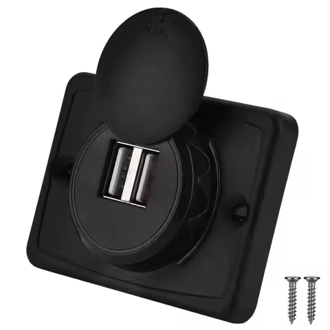 3.1A USB 3.1A Car Dual Black ABS USB Port Socket Outlet 12V LED Waterproof USB Socket Car USB