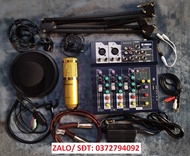 COMBO THU ÂM MIXER YAMAHA F4 USB BLUETOOTH MIC BM900 WOAICHANG Full phụ kiện