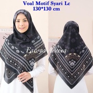 Jilbab Segiempat Voal Syari Motif 130 X 130