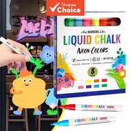 Erasable Colored Liquid Chalk 8 Colors Water-Based Billboard LED Board Marker Pens 3mm Glass Paintin