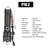 Super Bright XHP90.2 LED Flashlight 2020 NEW 26650 USB Rechargeable XHP70 Light 18650 Zoom Camp Wate
