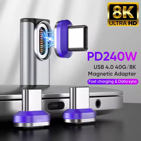 240W Magnetic Type-C Adapter USB-C to USB-C Fast Charging USB4.0 Connector 40Gbps 8K@60Hz Thunderbol