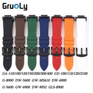 16mm Convex Strap For Casio g-shock GA110 DW-5610 DW-5600 DW-6900 DW-9052 GW-6900 GLS-8900 Replace Watch Band Rubber Waterproof