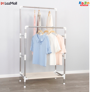 ราวตากผ้า ราวแขวนผ้า ราวคู่ #VT-0328-04F #พร้อมส่ง  ราวตากผ้าคอนโด ราวแขวน ราวแขวนเสื้อ 2 ชั้น ราวตา