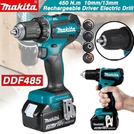 2023Top Quality Makita DDF485 18VRechargeable Impact Driver Electric Drill Power Tool 450 N.m 13mm Impact Screwdriver Electric Drill Not Contain Batteries