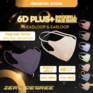 【ZERO DEGREE 6D PLUS DUCKBILL MASK HEADLOOP &amp; EARLOOP】10pcs/Pack 4Ply Adult 3D Duckbill Mask duckbill Medical Face Mask