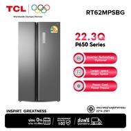 ·Tcl Side by Side Refrigerator P650 Series, Size 22.3Q/631L, Gray Metal Door, Inverter System, Autom