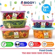 BIGGY Set DOZEN Lunch Box - Sealware Aeries 2700 1500 100 850 750 ML - Food Grade Gift Souvenir Cont