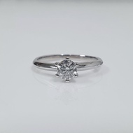 Gift GIA Diamond Ring 32 Points F Color SI1 3EX 8 Hearts 8 Arrows PT900 White Gold 6 Claw Platform I